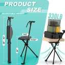 Portable Walking Cane with Seat: 330 lbs Capacity Height-Adjustable Folding Walking Stick with Seat - Lightweight Aluminum Cane Chair for Camping, Climbing, Hiking, Adults, Seniors