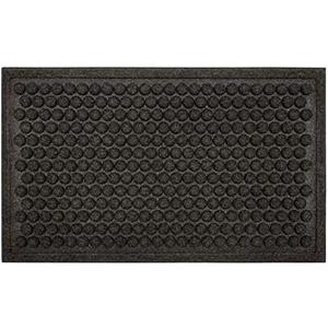 Mohawk Home Entryway Door Mat 3' x 4' All Weather Doormat Outdoor Non Slip Recycled Rubber, Dark Brown Circles, Black