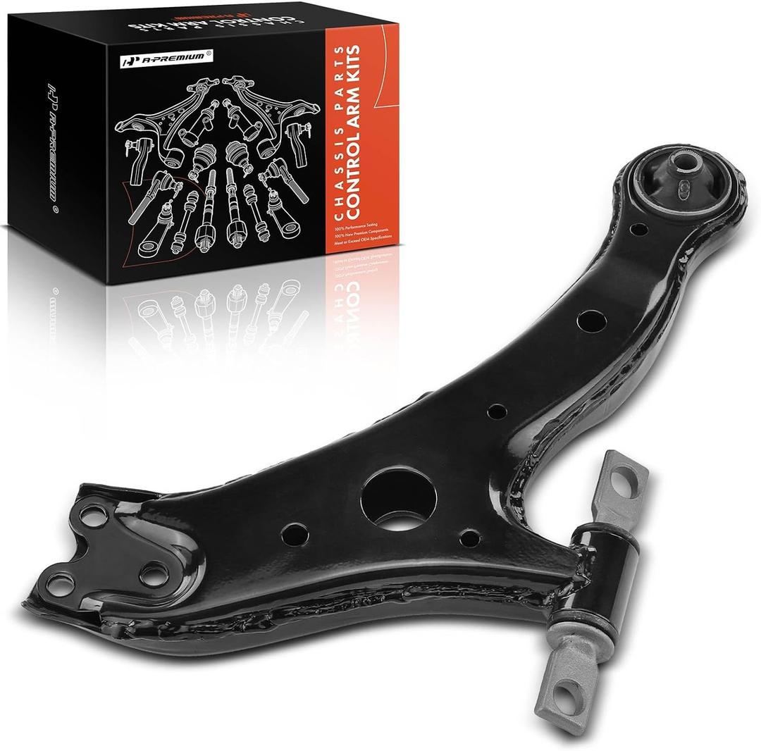 A-Premium Front Left Lower Control Arm, with Bushing, Compatible with Toyota Camry 02-06, Highlander 04-07, Solara 04-08, Lexus ES300 02-03, ES330 04-06, RX330 04-06, RX350 07-09, RX400h 06-08