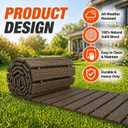 11.5FT Wooden Garden Pathway, Roll Out Walkway for Patio, Backyard and Outdoor Decor, Weatherproof, Non Slip and Easy to Install, Perfect for Beach, Wedding or Lawn (Brown)