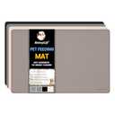 MateeyLife Dog & Cat Food Water Mat for Floors Waterproof, Nonslip Pets Bowl Feeding Mats with Raised Edges, Silicone Matt Tray for Messy Drinkers, 24"x16", Taupe