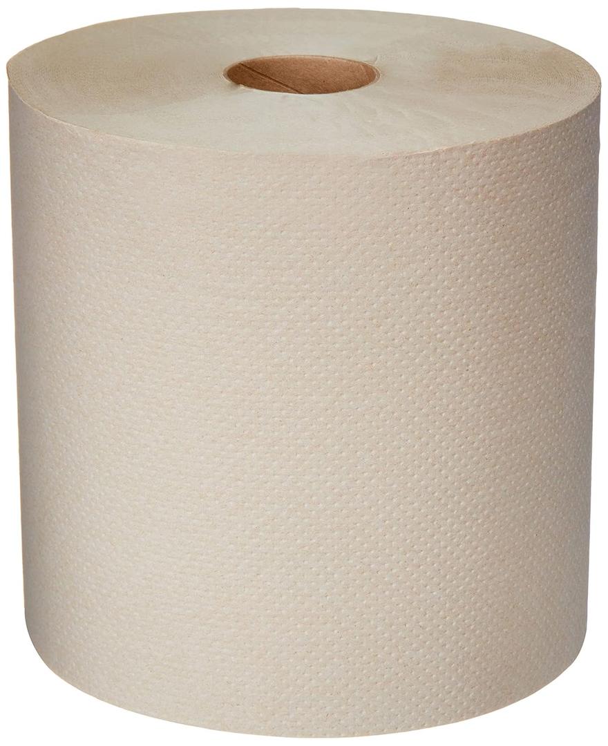 AmazonCommercial 1-Ply Kraft 7.9' Hard Roll Paper Towels (SOFI-011) Bulk for Business |Made from 100% Recyclable Material |Compatible with Universal Dispensers|800 feet per Roll (6 Rolls), 6 Count