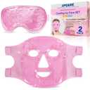 XPCARE Colding Ice Face Mask and Cooling Eye Mask for Puffy Eyes & Migraine Relief Gel Eye Mask Cool Face Ice Masks for Dark Circles Eye Surgery Sleeping Pressure Headaches Skin Care(Pink)