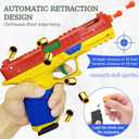 DIY Building Block Toy Gun Blaster, Shell Ejecting Toy Gun, Automatic Pull Back Action Shooting Games Education Model Toy Pistol for Kids Gifts
