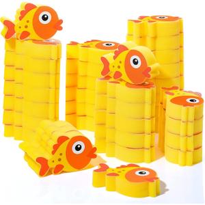 Irenare 30 Pieces Oil Absorbing Sponge Swimming Pool and Spa Scum Absorbing Hot Tub Accessories Hot Tub Cleaning Kit to Collect Scum, Grime and Oil from Hot Tub, Swimming Pool and Spa (Fish)