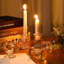 36 Pcs Clear Glass Candlestick Holders Taper Candle Holder Bulk 2.5 Inch Candle Stick Holder for Table Centerpiece Mantel Wedding Housewarming Gift Rustic Vintage Valentines Dinning Decoration (Clear)