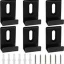 BokWin 6 Pack 1/2 Inch Metal Mirror Clips, Heavy Duty Black Mirror Hanger Clip with Screws for Wall Mounting, Frameless Mirror Installation, Billboard Displays and Tile Display Hardware Kits
