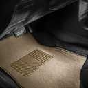 FH Group Car Floor Mat 4 Piece Set Driver's Seat with Heel Pad Deluxe Front 66 x 43 cm Rear 32 x 43 cm Beige