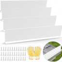 Gutter Valley Splash Guards, 15.7 x 3.5 Inch 4 Pack Gutter Guard, Aluminum Rain Gutter Guard Downspout Rain Diverter for Roof Shingle, Rain Drip Guard for Straight House (White)