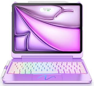 FUWANG Touch Keyboard Case for iPad Air 11-inch(M4/M3/M2, 2026/2025/2024) & Air 5th 4th Generation, Only 180 Flip Keyboard with Multi-Touch Trackpad, Backlit Keyboard for iPad Air 11 inch, Black