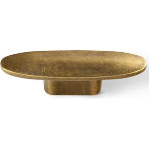 Goo-Ki 6 Pack Oval Antique Brass Cabinet Knobs Drawer Knob - 3" Full Length Single Hole Retro Bar Handle Vintage Bronze Pull Kitchen Hardware for Dresser Cupboard Wardrobe