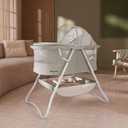 Dream On Me Karley Portable Infant Bassinet, Double Mesh Canopy, Cool Grey, 33x19.5x37 Inch