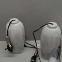 25 Jar Table Lamps Set of 2, Ceramic Bedside Lamps for Bedroom, Grey Farmhouse Nightstand Lamps for Living Room (Gray)