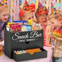 Snack Organizer for Countertop, Wood Pantry Storage Bins with Handles, Snack Organizer for Pantry, Kitchen, 4 Compartment Food Container Snack Box with 2 Drawers, Pantry Organizer for Snacks, Chips