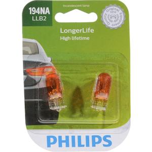 Philips Automotive Lighting 194NA LongerLife Miniature Bulb, 2 Pack,194NALLB2