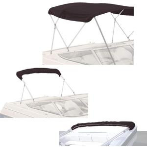 SavvyCraft 4 Bow Bimini Top Replacement Cover 9 Colors Options 8ft and 10ft Long, Durable Marine Grade Canvas Sun Shade Boat Canopy, Easy Install Zipper Sleeves, Replacement Canvas Only No Fram (Black)