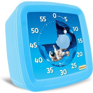 Visual Timer for Kids, 60-Minute Countdown Timer for Classroom Office Kitchen, Pomodoro Timer Spaceman Pattern, Time Management Tools with Silent Operation,Desk Time Clock for Kids and Adults (Blue)