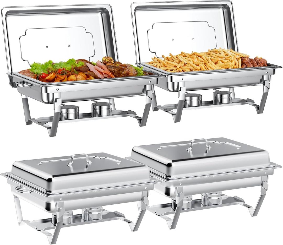 Chafing Dishes for Buffet Set: Chafers for Catering - Chafing Dish Buffet Set with Lids | Chafers and Buffet Warmers Sets | Serving Food Warmer | Chafers Servers Sets