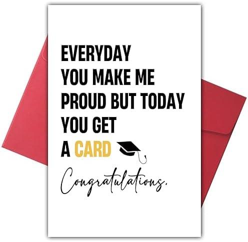 Funny Graduation Card for Kids Family, Humorous Proud of You Message, Congratulations Card for Friends Achievements, Yes, we know it's 'every day'—but you deserve bold letters EVERYDAY! 3 Pack