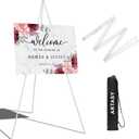 ARTASY 63" Easel Stand for Wedding Signs, Posters, Portable Artist Easel for Painting Canvas, Tripod for Home and Office, Supports 5 lbs-White 1/Pack