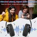 WallarGe Wireless Bluetooth Headphones for TV Watching, Comfortable for Seniors with Bluetooth 5.3, Easy Setup Headphones with USB Transmitter, 25 Hours Play and No Audio Delay