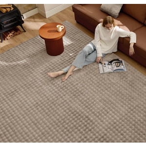Bedsure 5x7 Bubble Fluffy Rug for Living Room Rug, Machine Washable, Brown | Soft Texture, Low-Pile, Pet Friendly, Non-Slip with 4 Grip Pads, Easy Care, Suitable for Bedroom, Kid Room, Teen Boys Room