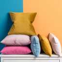 JUSPURBET Couch Pillow Covers Set of 2 Decorative Velvet Throw Pillow Covers Cases 18x18 inch for Modern Farmhouse Home Decor Soft Cushion Covers Cases with Hidden Zipper for Sofa Bed Mustard Yellow