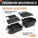 TripleAliners Center Console Organizer Compatible with 2025 2026 Ford Bronco(Not for 2-Door& Manual &Bronco Sport) Accessories Console Storage Box Armrest Tray | Two Layers with Leather Trim (Black)