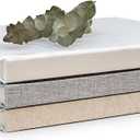 Decorative Linen Book Set  Set of 3 Extra Large Real Books | Coffee Table & Shelf Mantle Decor | Modern Home Decoration | Guest Book Journals | Extra Large Journals (White, Grey, Cream)