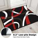 Classical Modern Black and Red Stripe Pattern Area Rug for Living Room 8x10 Outdoor Rug Non Slip&Non-Shedding Low Pile Indoor Large Carpets for Bedroom, Dining Room, Home Office, Bathroom
