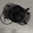 Fascinators Kentucky Hats Derby for Women 2026 Tea Party Hat with Feather Hair Clip Headwear for Wedding Church Hat (Black)