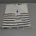 2 x ZESICA Women's Casual Striped Tops Short Sleeve Crew Neck Ribbed Knit T Shirts Comfy Loose Basic Pullover Sweater (White, M)