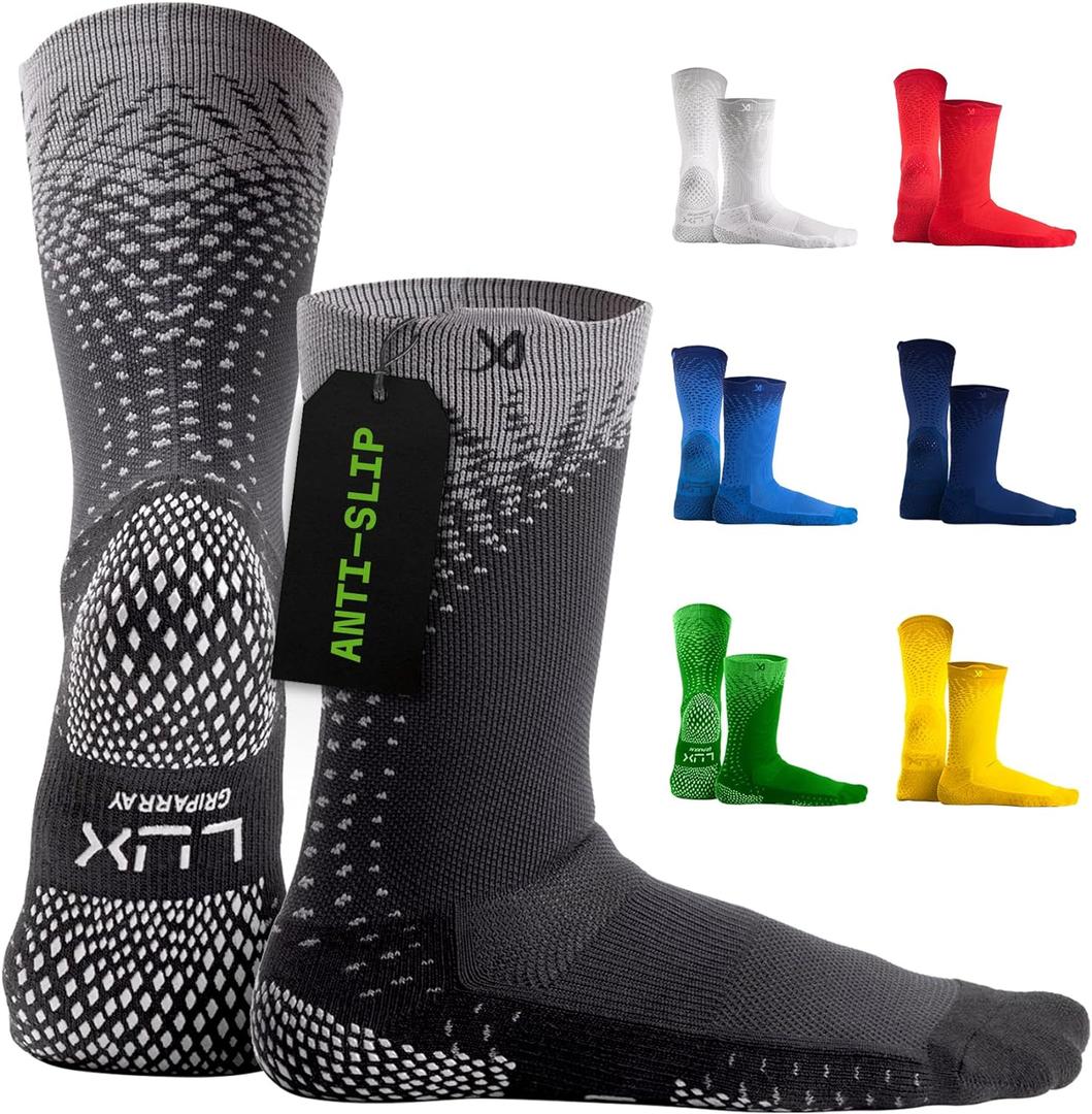 LUX Sports ProCleat Performance Grip Socks GripArray - Athletic Socks for Performance Sports - Grip Socks for Men and Women (One Size, Black)