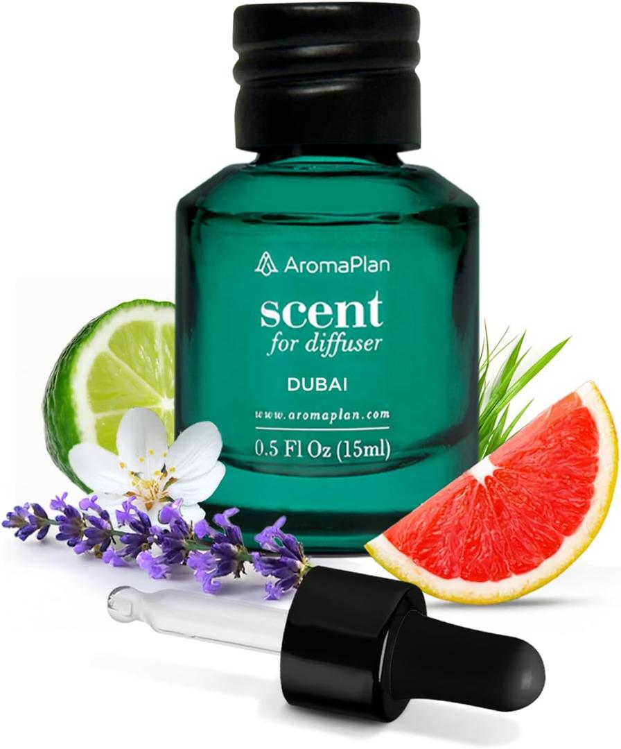 AromaPlan Hotel Scent Diffuser Oil, Dubai 15 mL, 0.5 Fl.oz - Luxury Fragrance Oil in Dropper Bottle for Aromatherapy - Essential Oil Scent Diffuser, USA Made