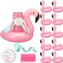 24 Set Flamingo Teacher Appreciation Gifts Bulk End of Year Thank You Gift Set for Women Flamingo Inflatable Drink Holders with Appreciation Tags, Ribbon, and Trim Summer Party Favors