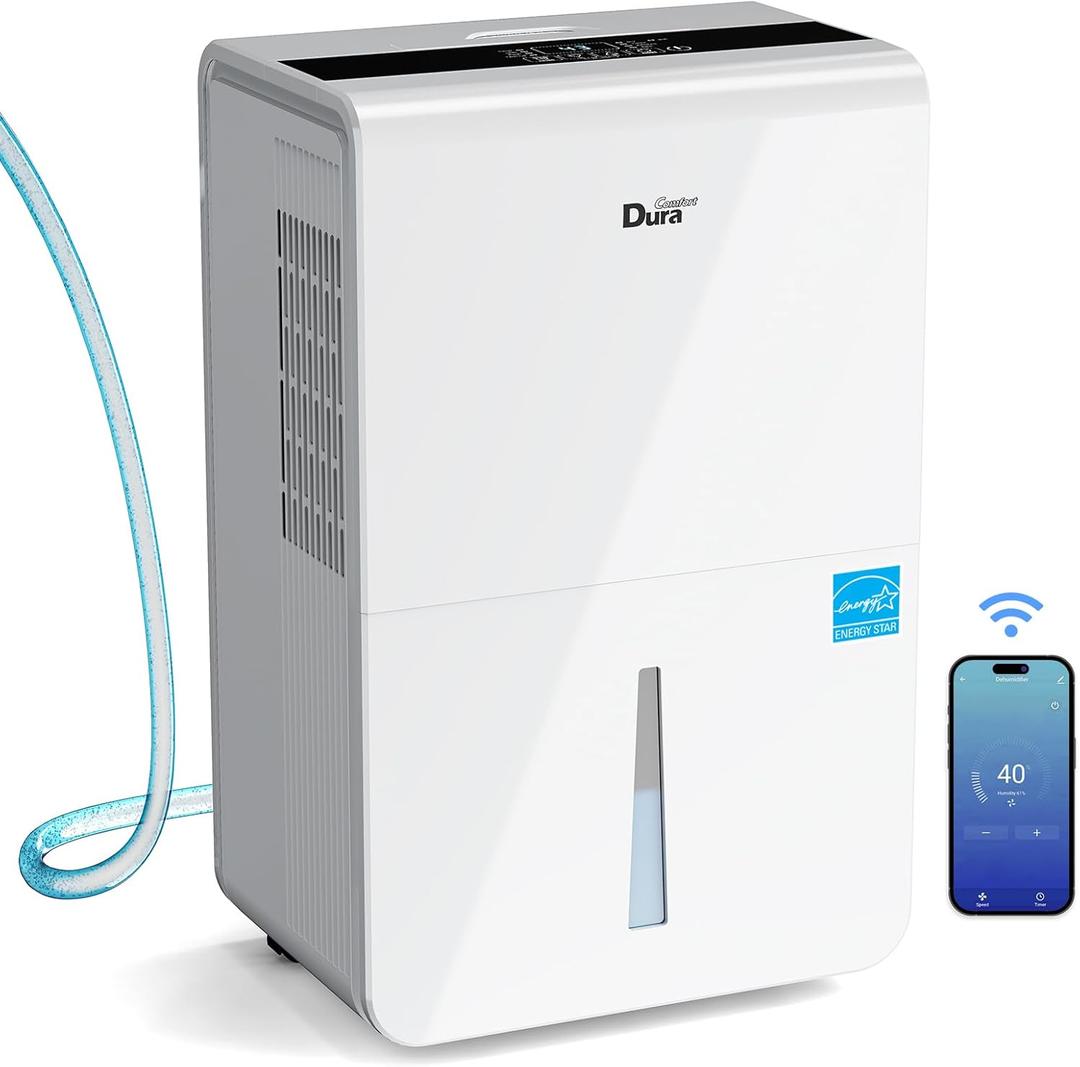 Dehumidifier for Basement,Energy Star Certified for 4500 Sq.Ft Large Room, MAX to 70 Pints/day, included 16.4 Feet Drain Hose and Pump,White