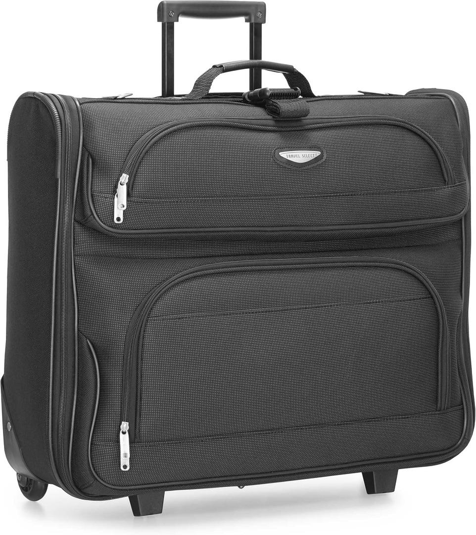 Travel Select Amsterdam Business Rolling Garment Bag, Softside Expandable Rolling 2-Wheeled Suit Carrier, Gray, One Size
