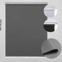 KALYSIE Cordless Roller Shades 100% Blackout Blinds for Windows and Doors, Pull Down Room Darkening Window Shades, Easy to Install for Home and Office, Grey, Fixed 75 Inches High, 28 Inches Width