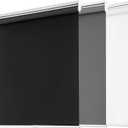 Blackout Roller Shades for Windows, Cordless Free-Stop Blinds with Thermal Insulated,UV Protection Fabric. Pull Down Room Darkening Door Blinds for Home, Office Easy to Install(26" W x 72" H,Black)