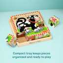 Melissa & Doug Farm Wooden Cube Puzzle with Storage Tray 6-in-1 Animal Puzzle for Toddlers and Preschoolers 16 Wooden Cubes Farm Toy for Kids Ages 3+ - FSC Certified