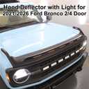 Hood Deflector with Light for Ford Bronco 2021-2026 Amber Light Bug Deflector for Bronco Matte