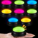 Honoson 8 Pieces Recordable Answer Buzzers Button Game Show Buzzers Voice Recording Buttons Gifts for Back to School Classroom Team Trivia Games(Bright Color)