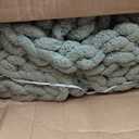 Admitrack Chunky Knit Blanket Throw, 100% Hand Knit Chenille Throw Blanket for Sofa & Home Decor, Soft and Cozy Knitted Throw Blankets (Sage Green, 60"x80")