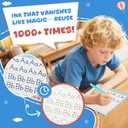 2 x Magic Grooved Writing Books for Kids-Handwriting Practice for Kids 5-8 - Tracing Books for Kids Ages 3-5 - Preschool, Kindergarten Learning-Letters, Numbers, Math, Drawing (Blue Box, 10.3 in x 7.3 in)