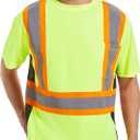 ArcRidge Reflective Safety Shirt for Men and Women - Class 2 High Visibility Construction Shirt - Dual Tone Reflective Strips