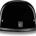 Daytona Half Shell German Motorcycle Helmets, DOT Approved for Superior Safety and Style Comfortable, Durable, and Perfect for Riders Who Want a Retro Look with Modern Protection Standards (Black, L)