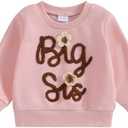 DOSYZTO Toddler Baby Girl Long Sleeve Ruffle Sweatshirt Tops Basic Solid Color Oversized Sweater Shirts Kid Fall Clothes 90