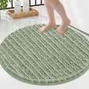 Smiry Bathroom Rugs Mat Round 24x24, Soft Absorbent Chenille Bath Rugs, Non Slip Rubber Backing Machine Washable Quick Dry Bath Mats for Bathroom Floor, Tub, Shower, Home Accessories, Sage Green