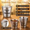 50 Pcs Bulk Father's Day Christian Gift Set 2 oz Stainless Steel Shot Glasses with Metal Bottle Opener Bible Verse Cards Men of God Religious Presents for Father Dad Church Party Favors