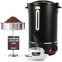 Nalison Commercial Coffee Urn, 110-Cup 16L Fast Brew Stainless Steel Hot Beverage Dispenser ，Electric Hot Water Urn for Wedding, Party, Catering with Easy Cleaning. Black Dispenser (Double Wall)